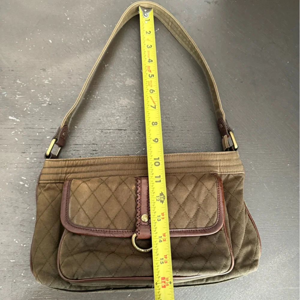 Vera Bradley Middleton Olive Khaki Quilted Shoulder Bag Satchel Set Rare Y2K